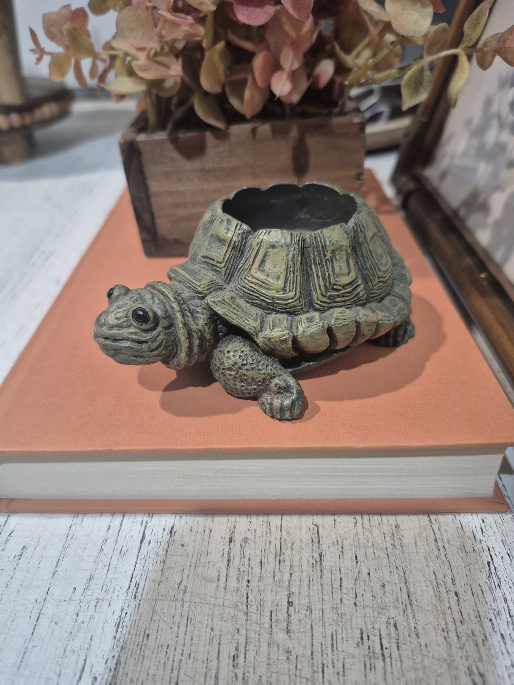 Turtle Decorative Planter / Trinket Dish/Tea Light Holder Heavy Resin